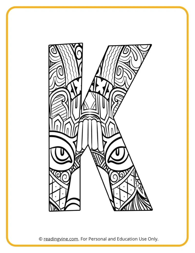 Letter K Coloring Pages