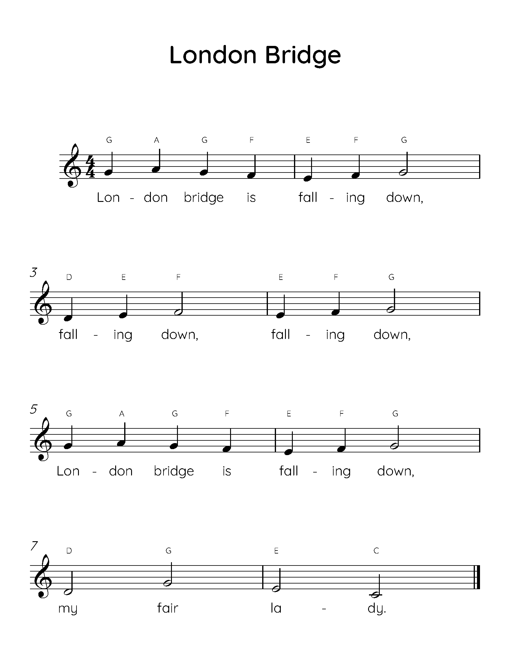 Printable Sheet Music Piano Beginners