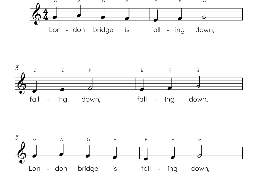 London Bridge Easy Piano Sheet Music