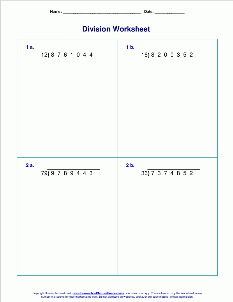 Long Division Worksheets For Grades 4 6 Long Division Worksheets For Grades 4 6
