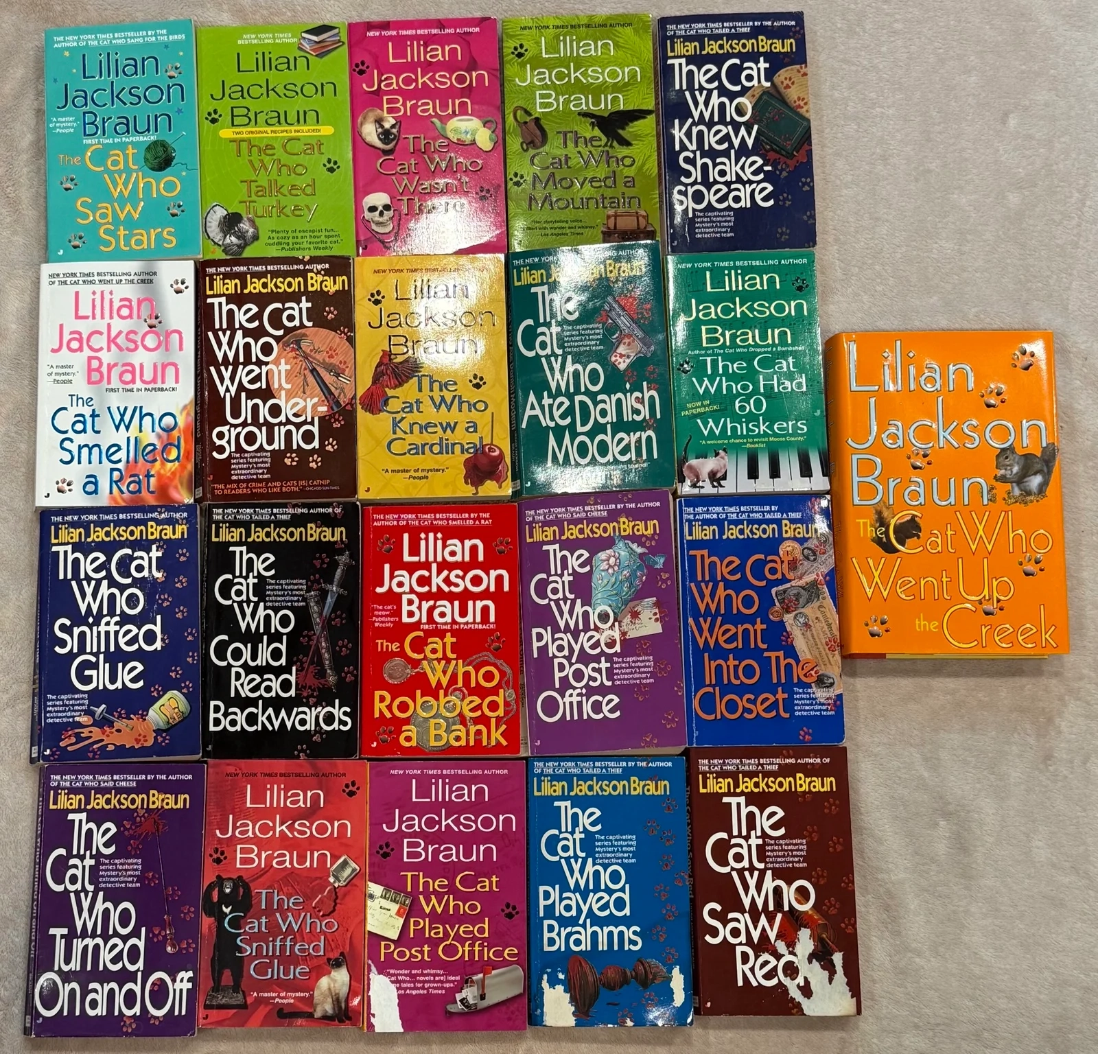 Lot Of 21 The Cat Who Book Collection Lilian Jackson Braun 