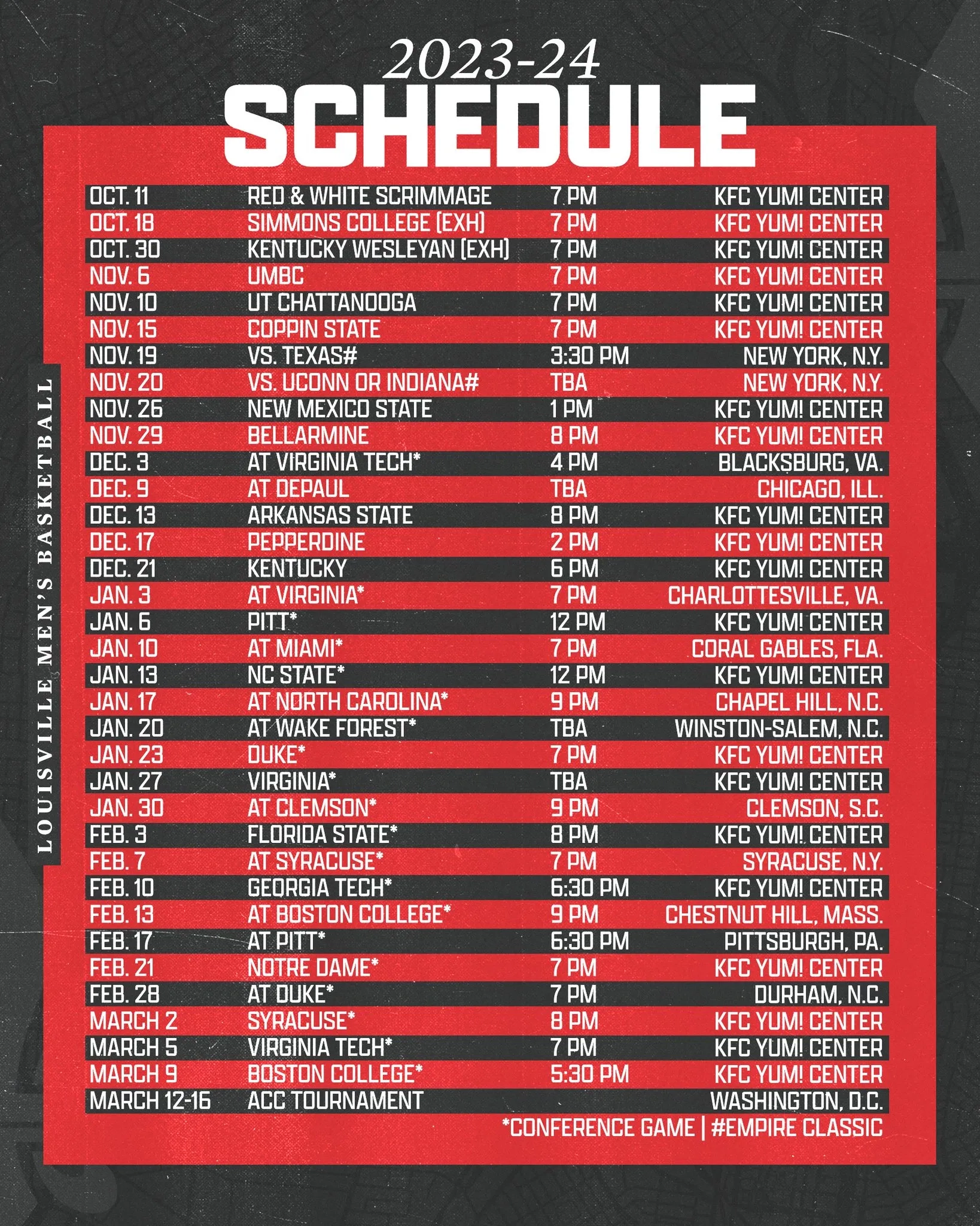 louisville mbb releases 2023 2024 schedule cardinal sports zone louisville mbb releases 2023 2024 schedule cardinal sports zone