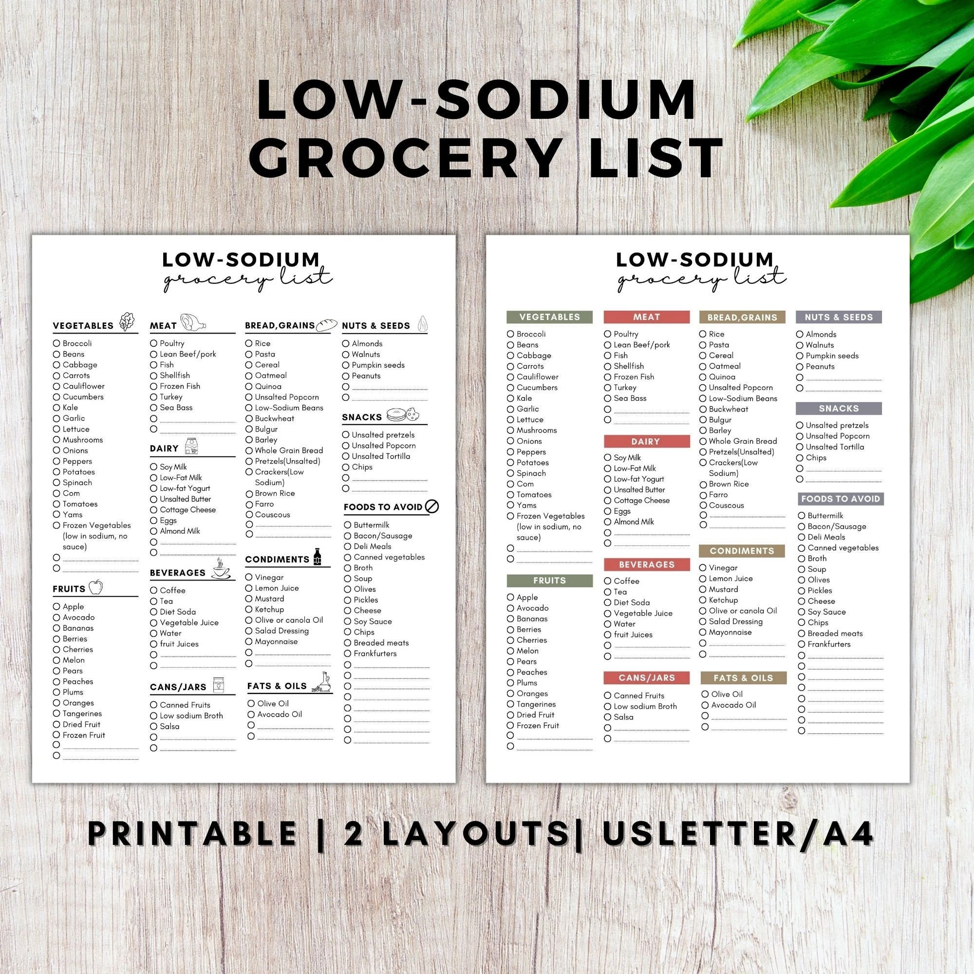 Printable Sodium Food Chart Printable Sodium Food Chart