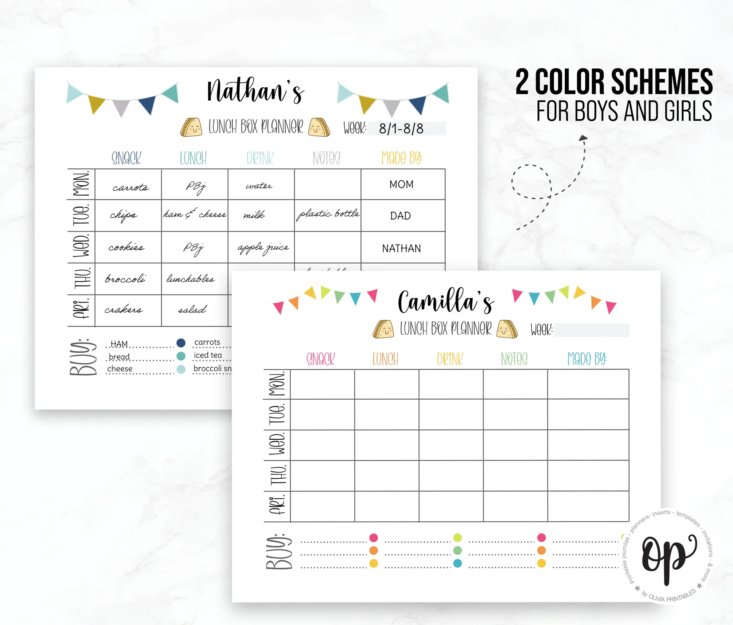 Lunch Box Planner Template Printable Lunch Box Meal Planner Lunch Box Planner Template Printable Lunch Box Meal Planner