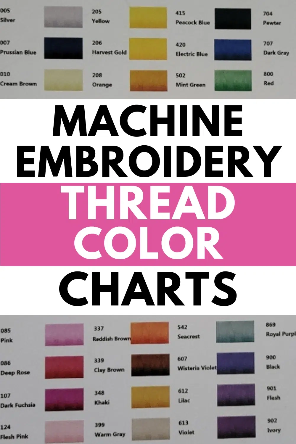 Printable Exquisite Embroidery Thread Chart Printable Exquisite Embroidery Thread Chart
