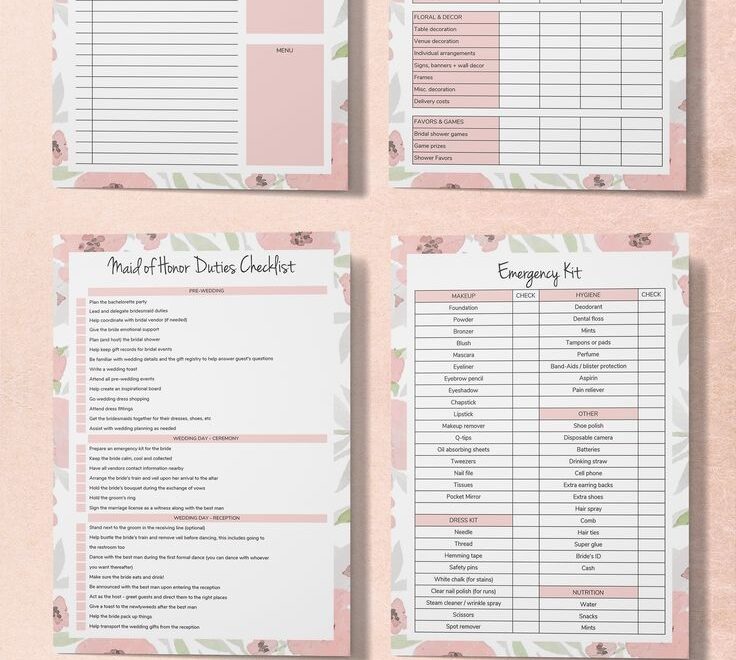 Maid Of Honor Planner Printable