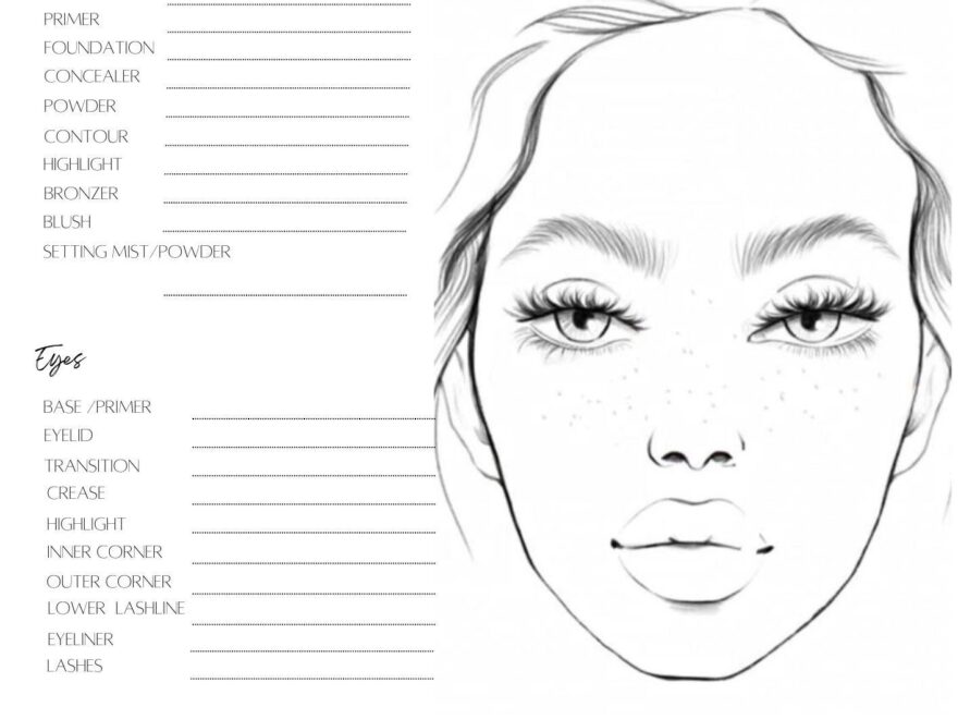 Makeup Face Charts Blank Shop On Pinterest