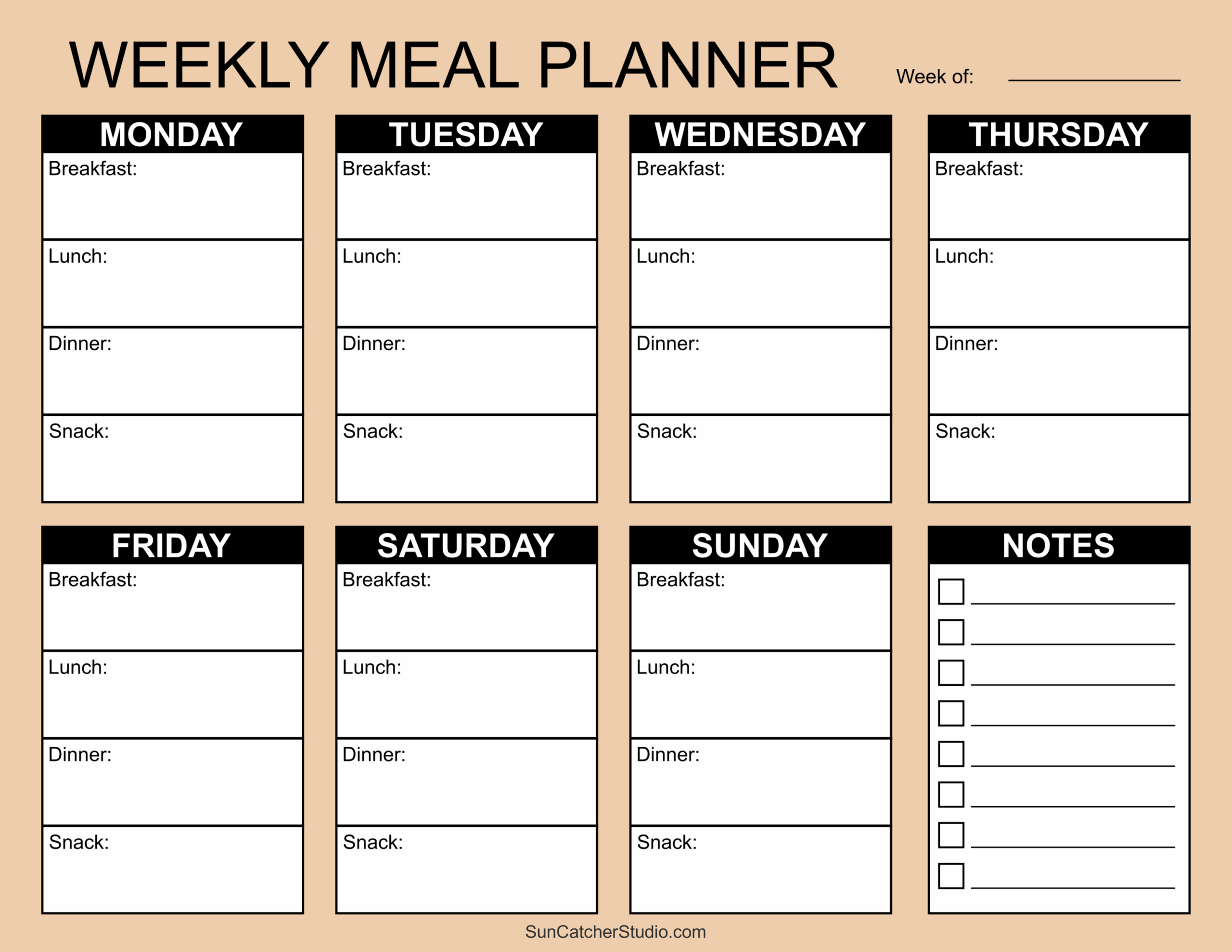 Free Printable Diet Planner