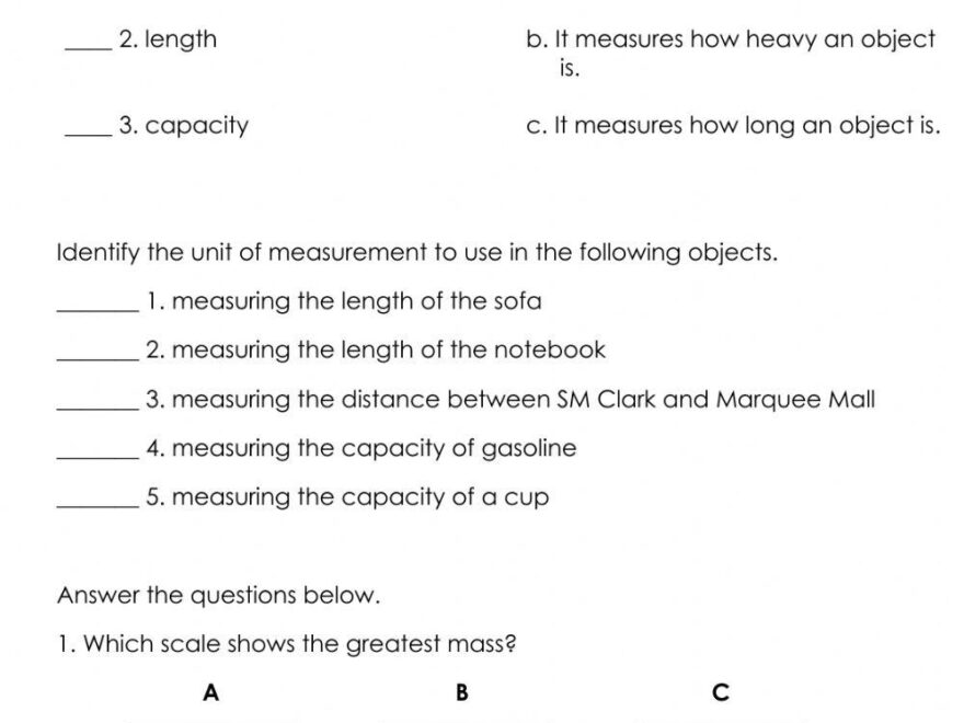 Measurement QUIZ Free Interactive Worksheets 618312