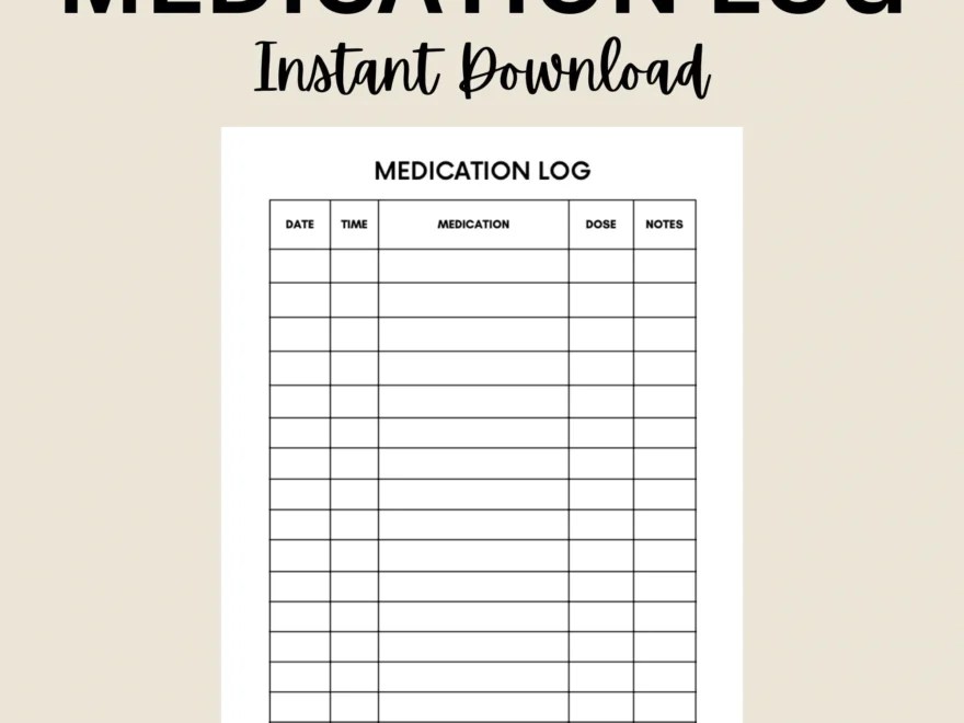 Medication Log Printable Medication Tracker Medication Chart Daily Medication Log Report Schedule Medication List Template Planner PDF Etsy