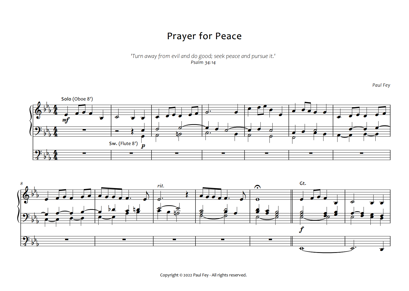 Meditation Collection For Organ Sheet Music Music For Organ 