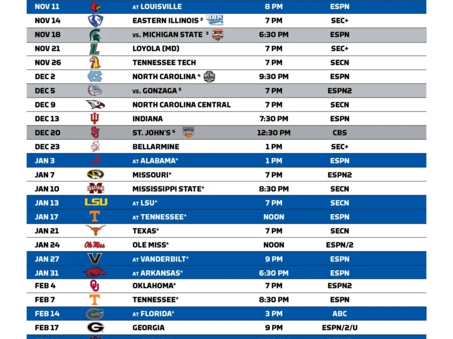 Men s Basketball Announces 2025 26 Finalized Schedule