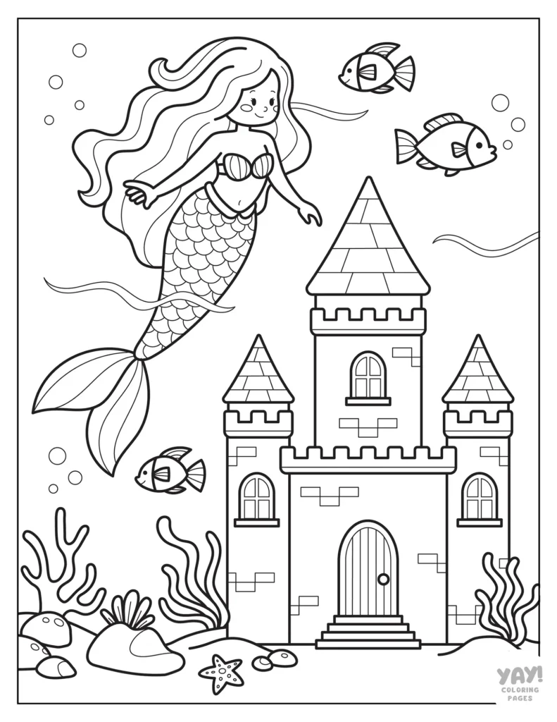 mermaid coloring pages free printables