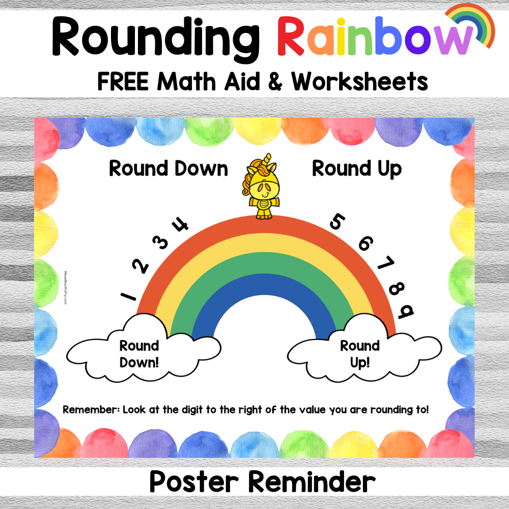 Messy Beautiful Fun Free Math Printables Rounding Rainbow