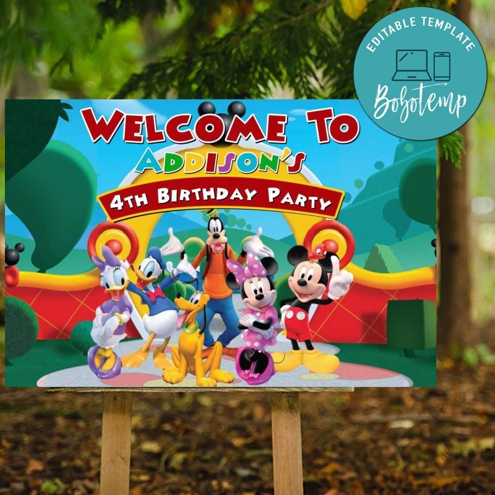 Mickey Mouse Clubhouse Birthday Signs Printable Mickey Mouse Clubhouse Birthday Signs Printable