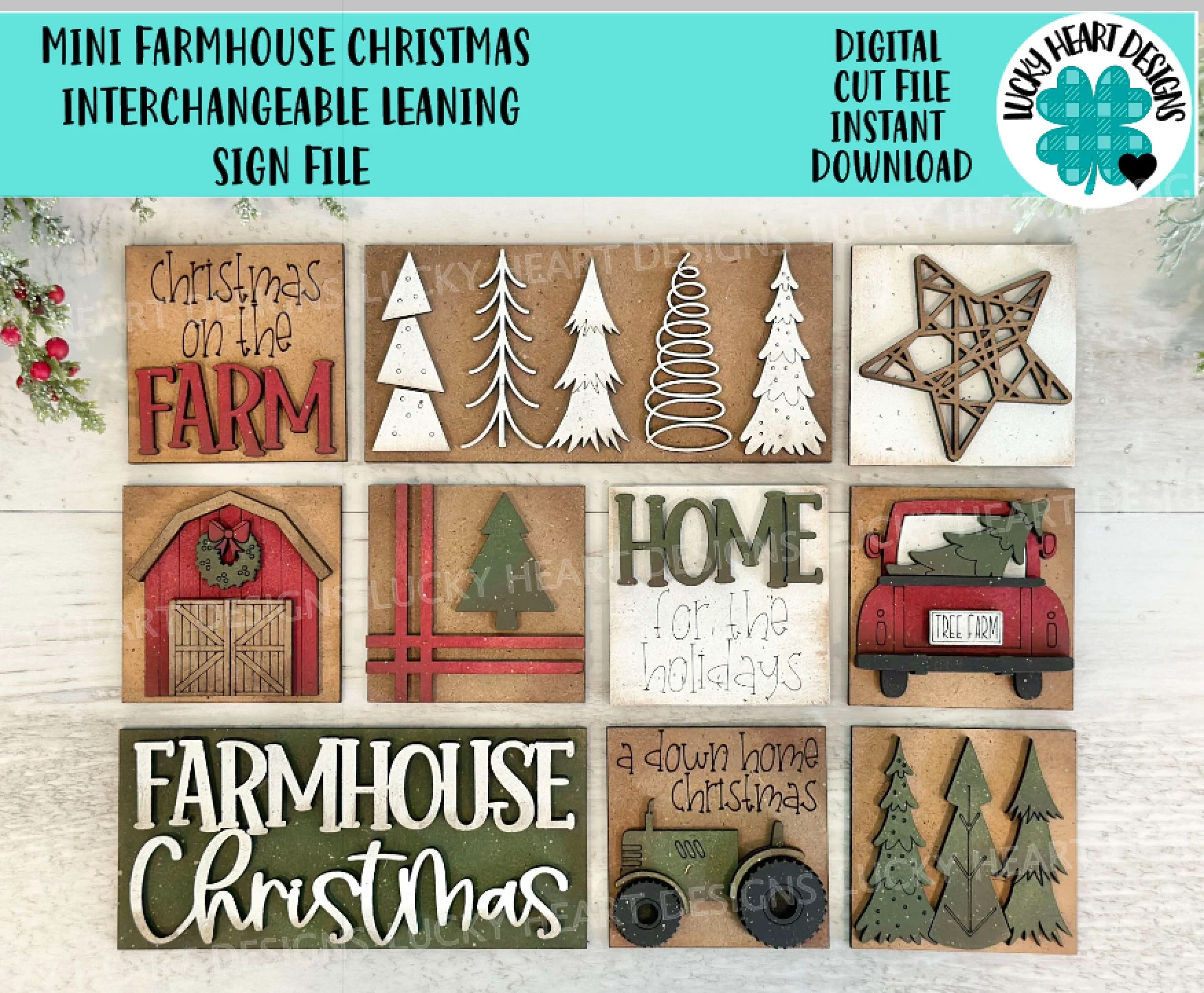 MINI Farmhouse Christmas Interchangeable Leaning Sign File SVG Barn Tractor Truck Tree Rustic Tiered Tray Glowforge Luckyheartdesignsco Etsy MINI Farmhouse Christmas Interchangeable Leaning Sign File SVG Barn Tractor Truck Tree Rustic Tiered Tray Glowforge Luckyheartdesignsco Etsy