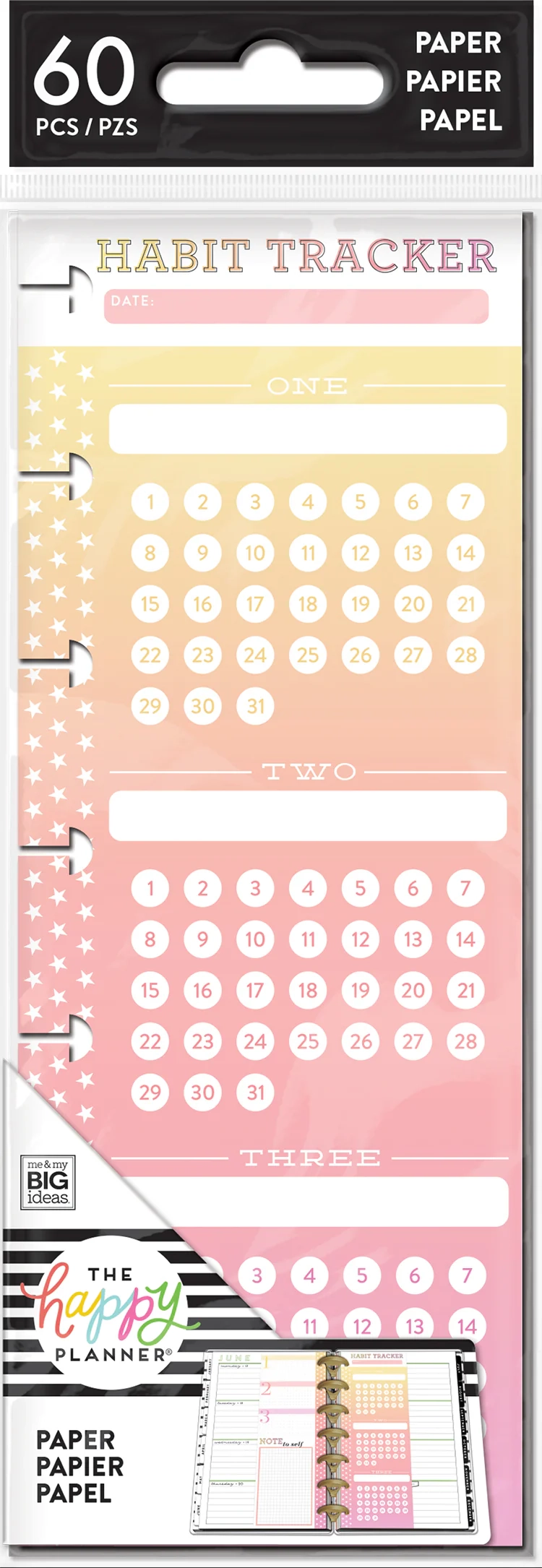 Mini Half Sheet Note Paper Habit Tracker Happy Planner