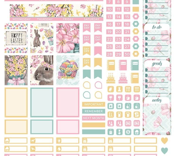 Mini Happy Planner APRIL Stickers Kit Printable APRIL Monthly Kit