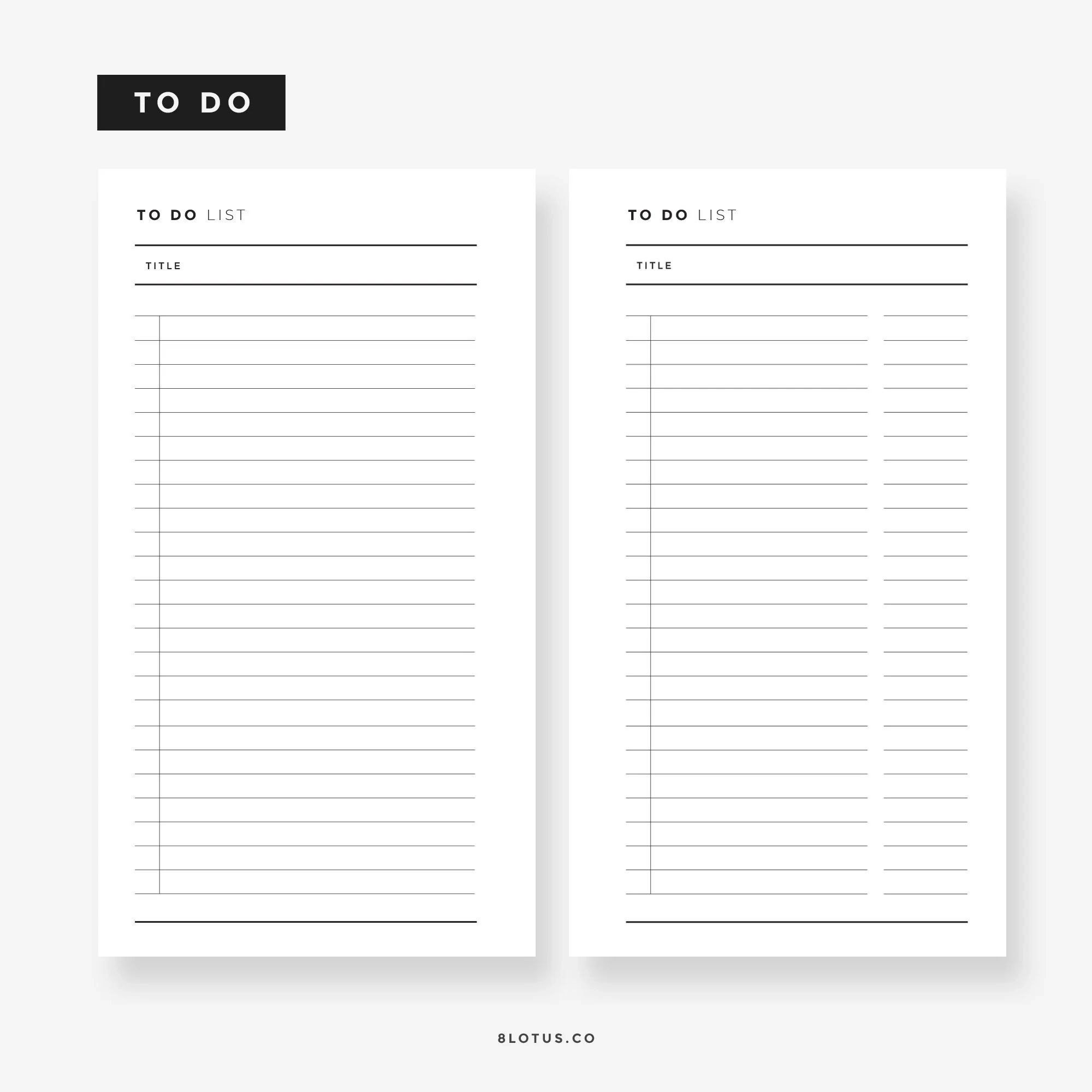 Minimalist To Do List PERSONAL Size L Filofax Printable Personal Inserts Personal Planner Kit Printable List Personal Organizer Etsy