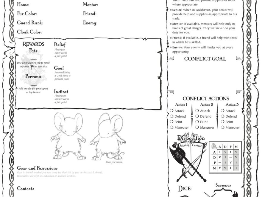 Mockup Character Sheet Practice For TTRPG R rpg