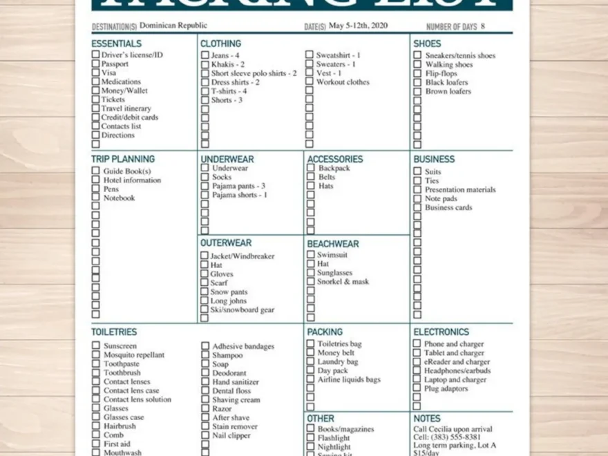 Modern Slate Blue Mens Or Unisex Printable Packing List 8 5 x11 Editable PDF Instant Download Checklist Etsy de