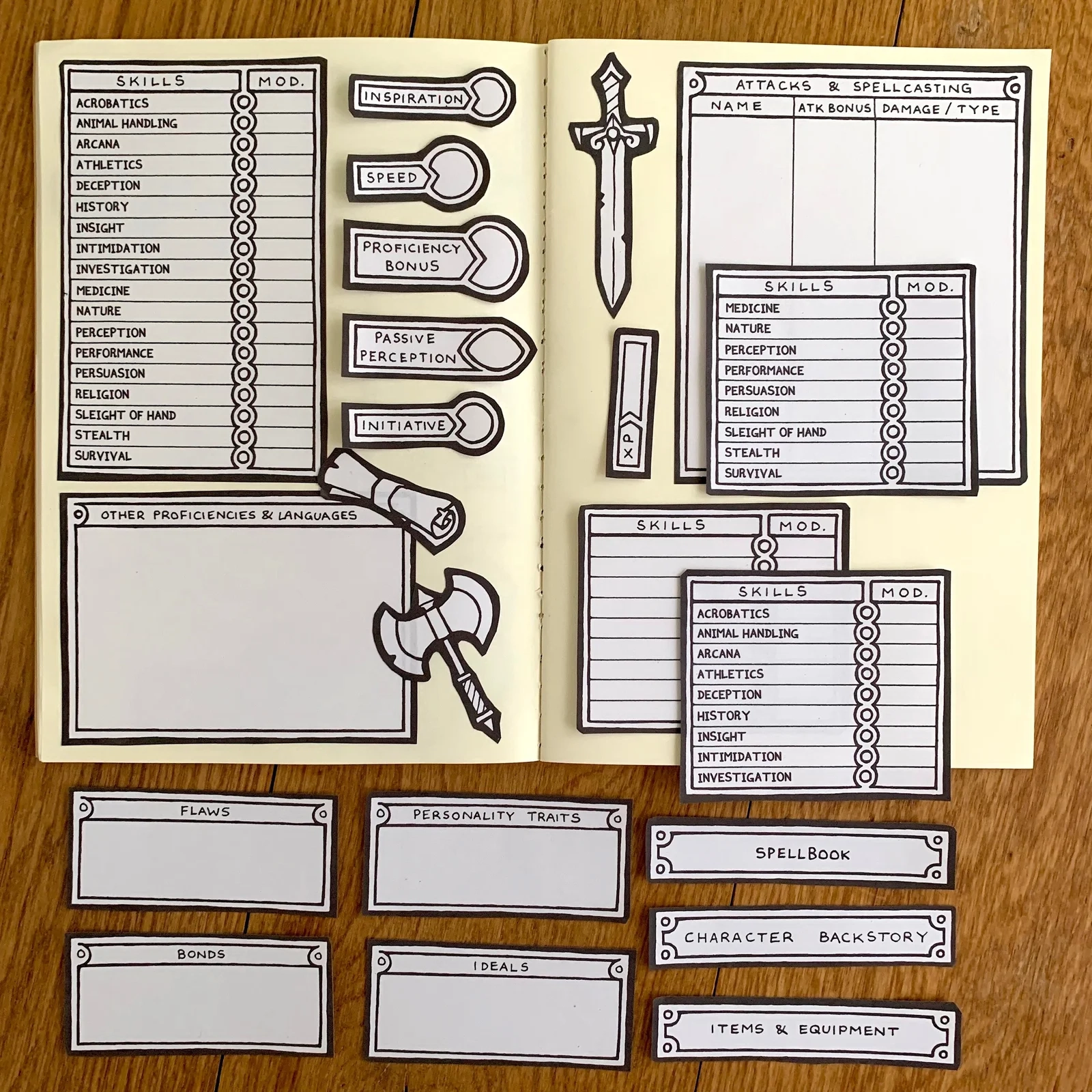 5e Character Sheet Bundle Printable 5e Character Sheet Bundle Printable
