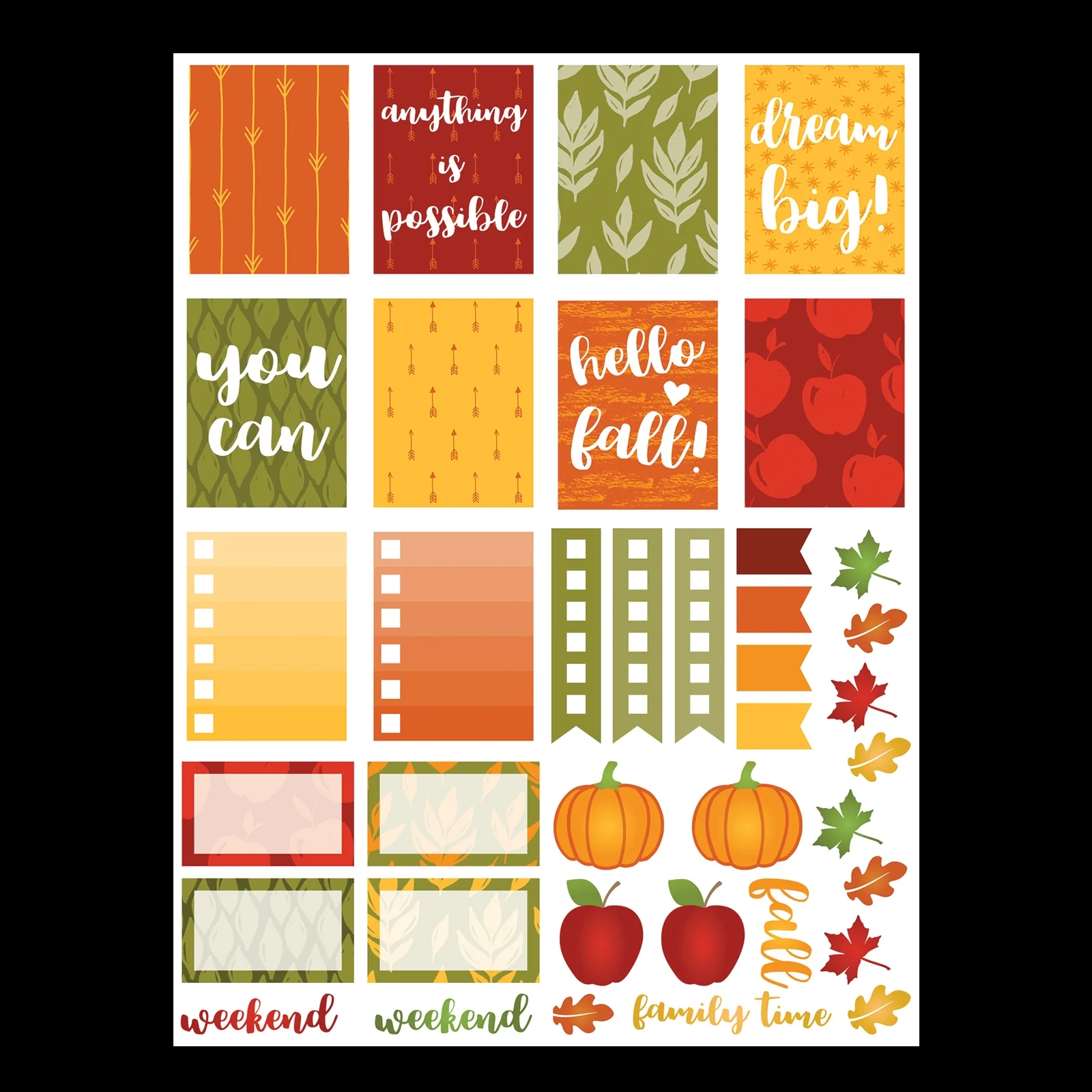 Free Printable Fall Planner Stickers