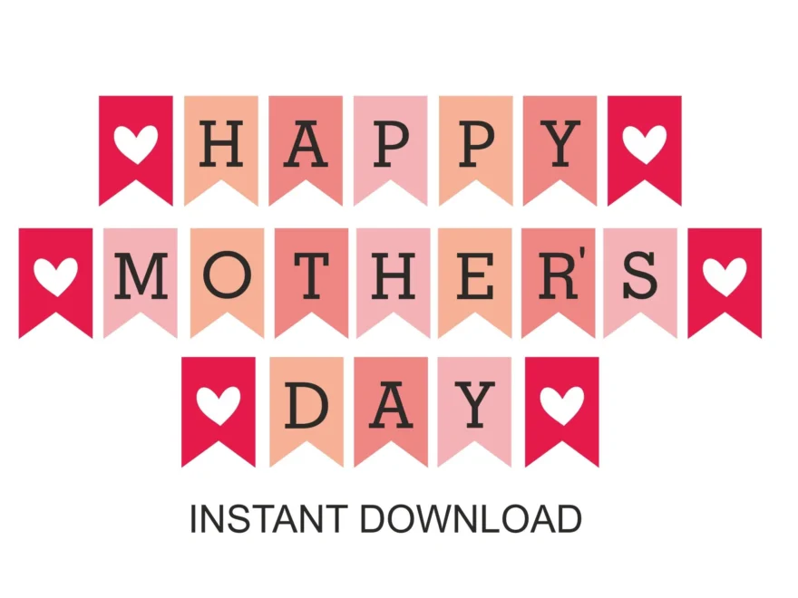 Mother s Day Banner Printable Gift For Mom Printable Happy