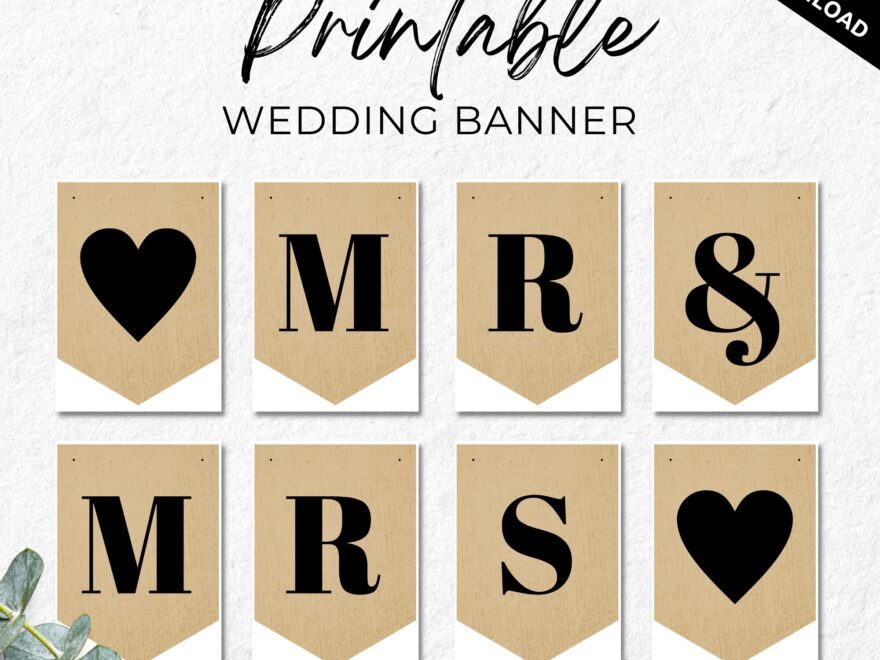 Mr And Mrs Banner Printable Wedding Banner Wedding Sign Rustic Wedding Mr And Mrs Sign Wedding Photo Prop Wedding Bunting Etsy