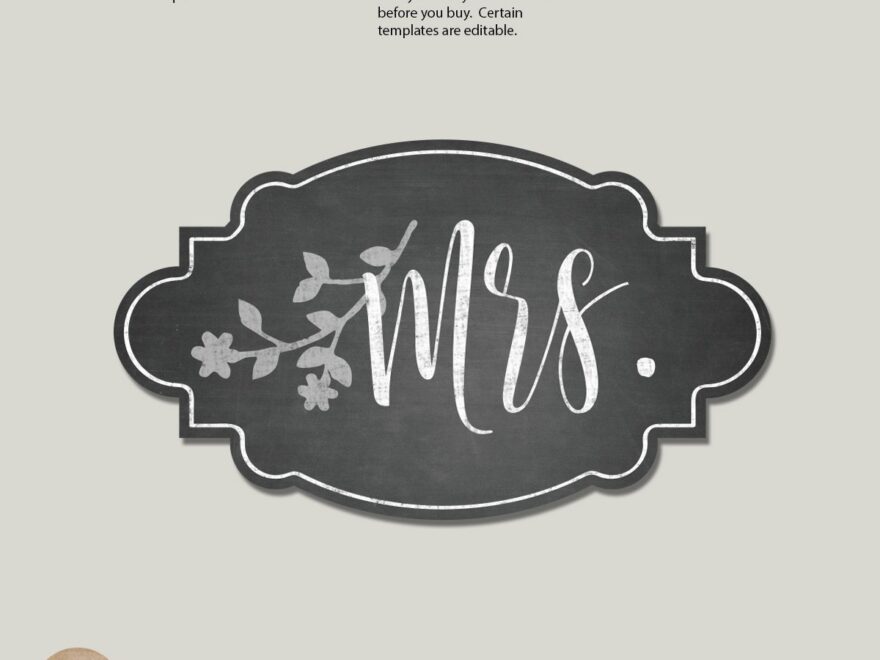 Mr And Mrs Chair Signs Wedding Chair Signs Template Printable