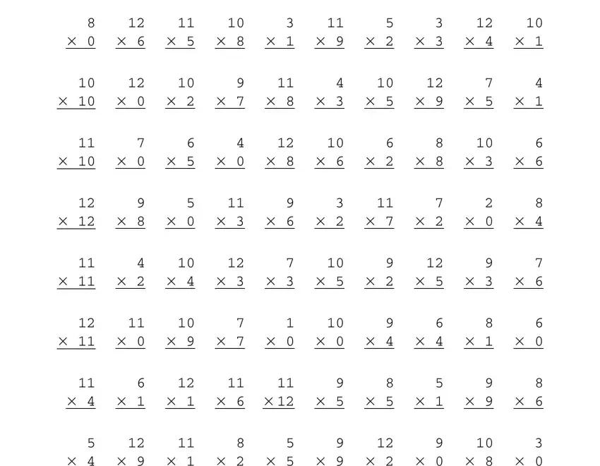 Multiplication Timed Test 0 12 Fill Out Printable PDF Forms Online