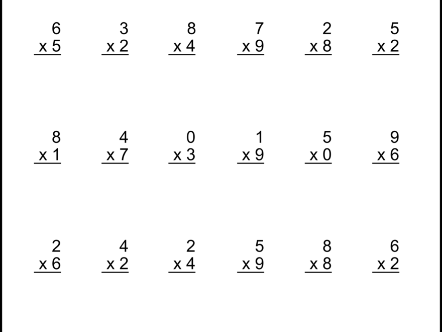 Multiplication Worksheets One Digit Math Drills DIY Projects Worksheets Library