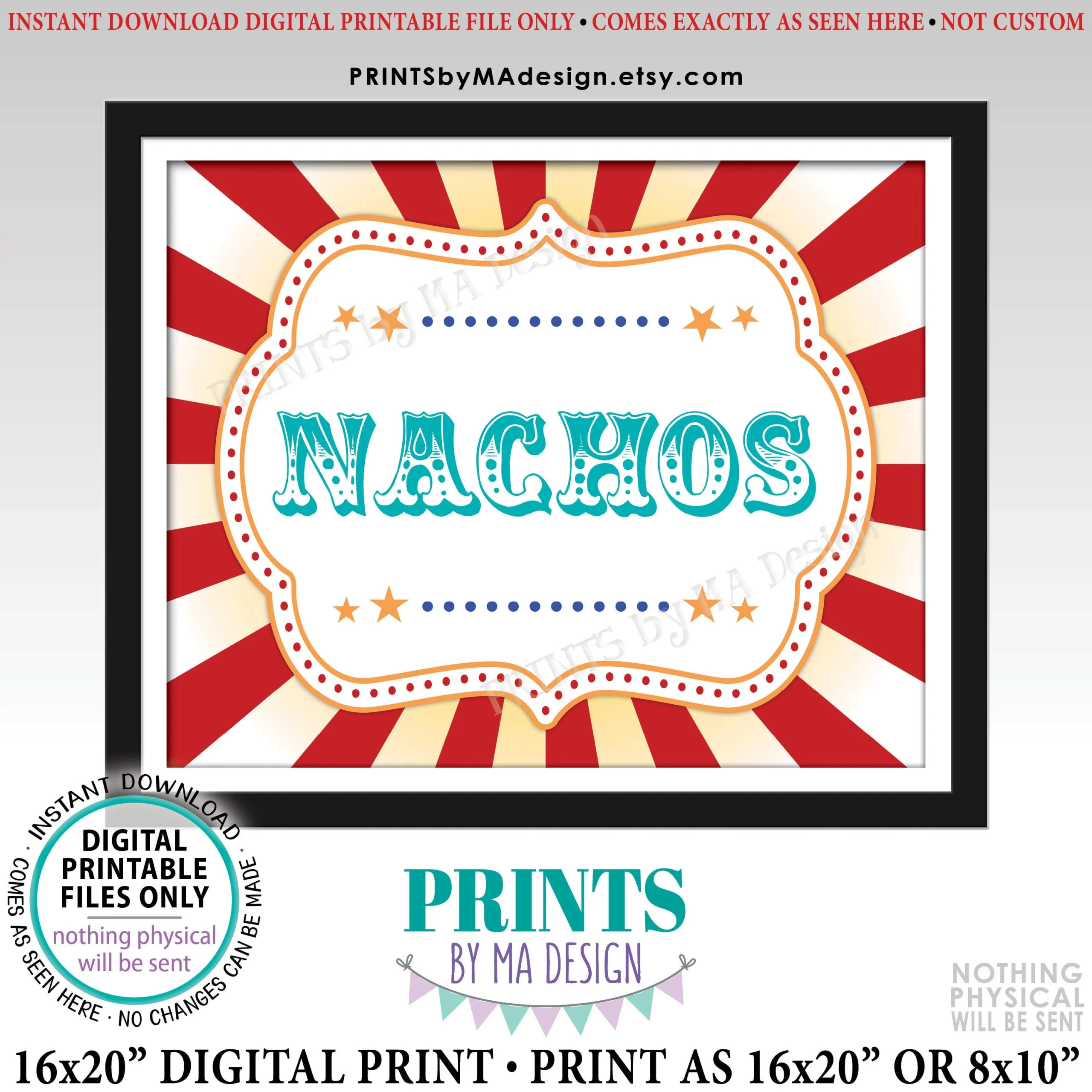 Nachos Sign Circus Carnival Themed Party Mexican Fiesta Taco Nachos Sign Circus Carnival Themed Party Mexican Fiesta Taco