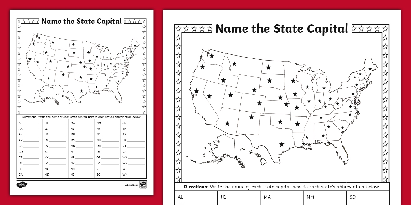 Usa Capitals Quiz Printable Free Usa Capitals Quiz Printable Free