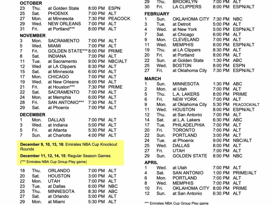 NBA Schedule Release All 2025 26 Denver Nuggets Games Revealed