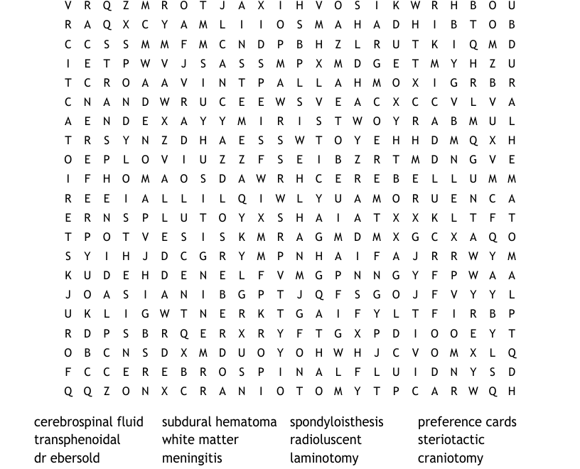 Neurosurgery Word Search WordMint