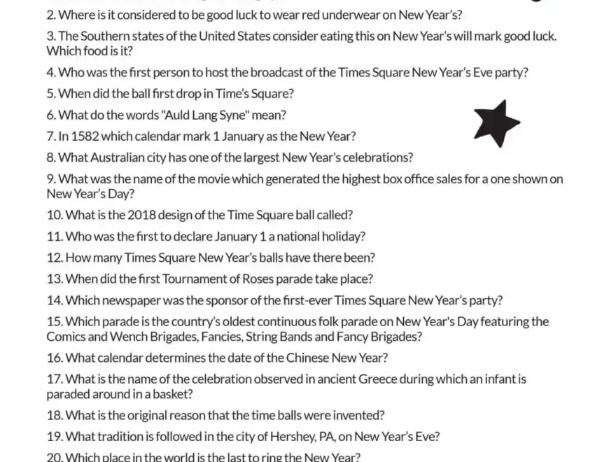 New Year s Eve Trivia Skip To My Lou