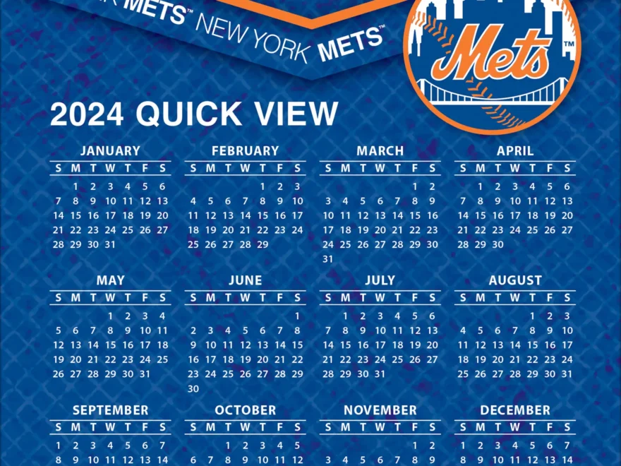 New York Mets 2024 Box Calendar