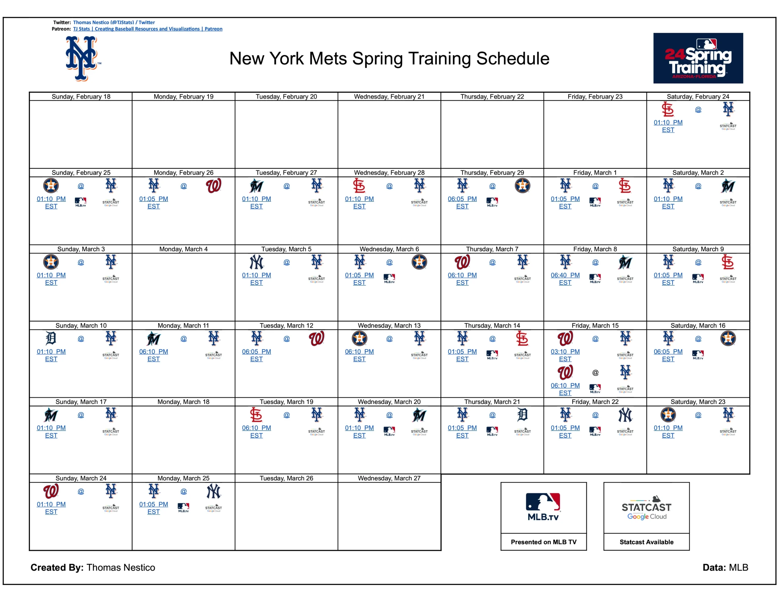 Mets Tv Schedule 2026 Printable