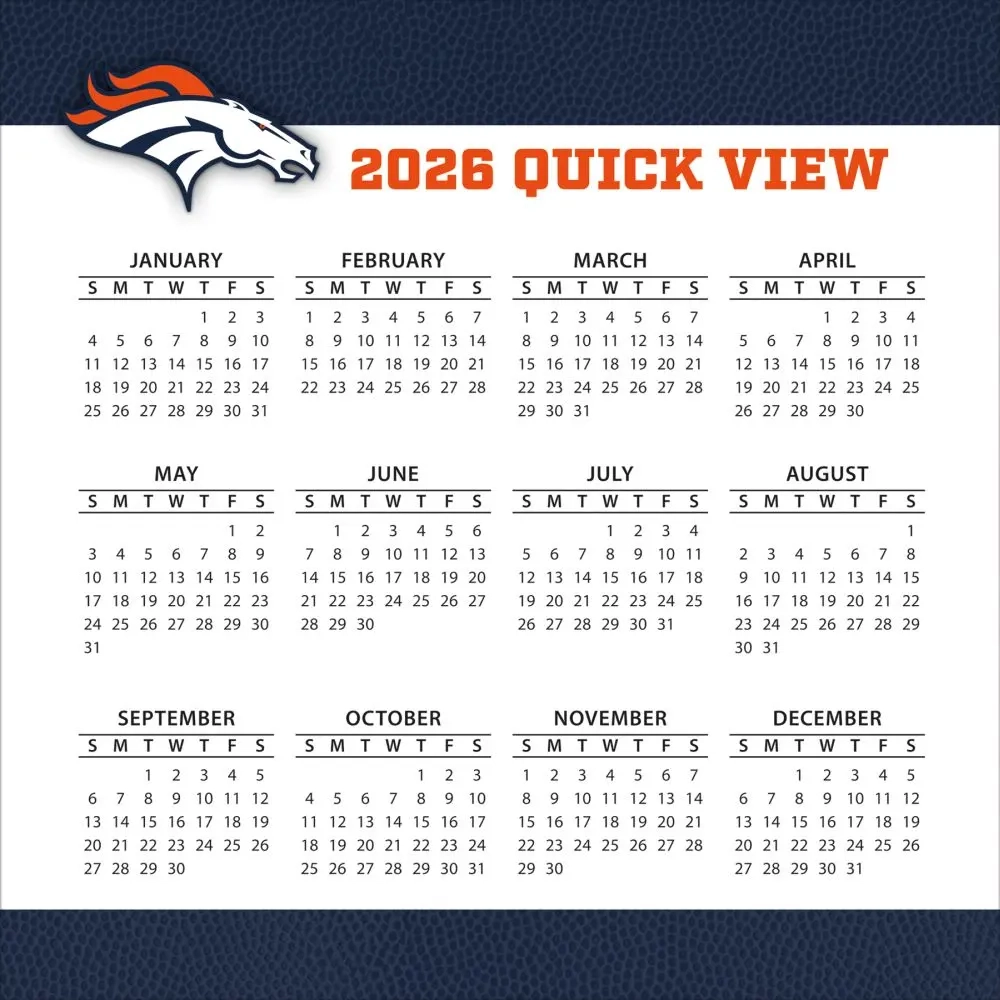 NFL Denver Broncos 2026 Desk Calendar Calendars NFL Denver Broncos 2026 Desk Calendar Calendars