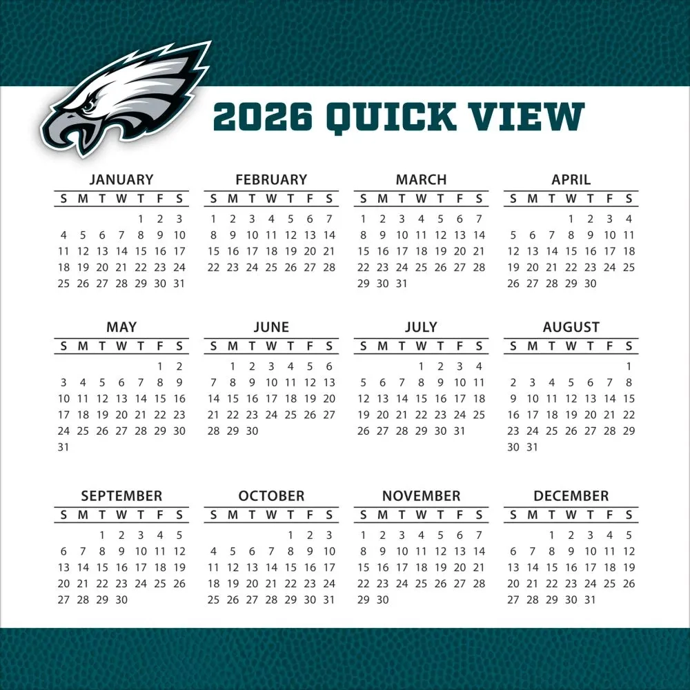 NFL Philadelphia Eagles 2026 Desk Calendar Calendars