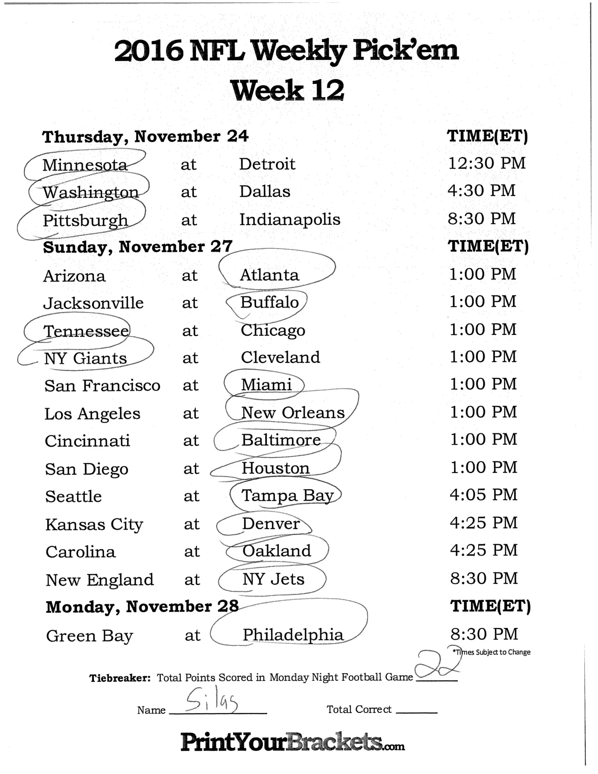 Nfl Week 12 All Picks PDF