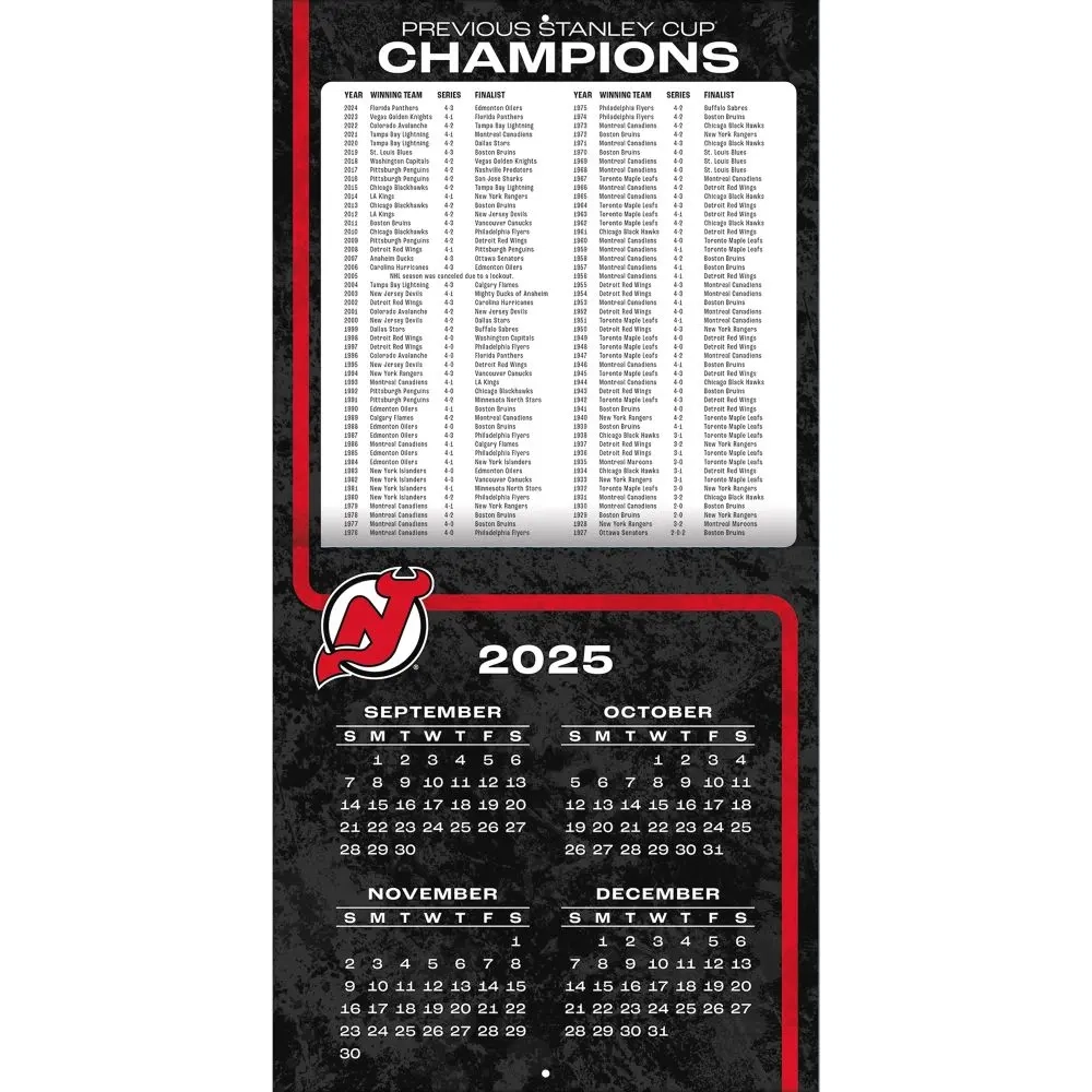 NHL New Jersey Devils 2026 Wall Calendar Calendars NHL New Jersey Devils 2026 Wall Calendar Calendars
