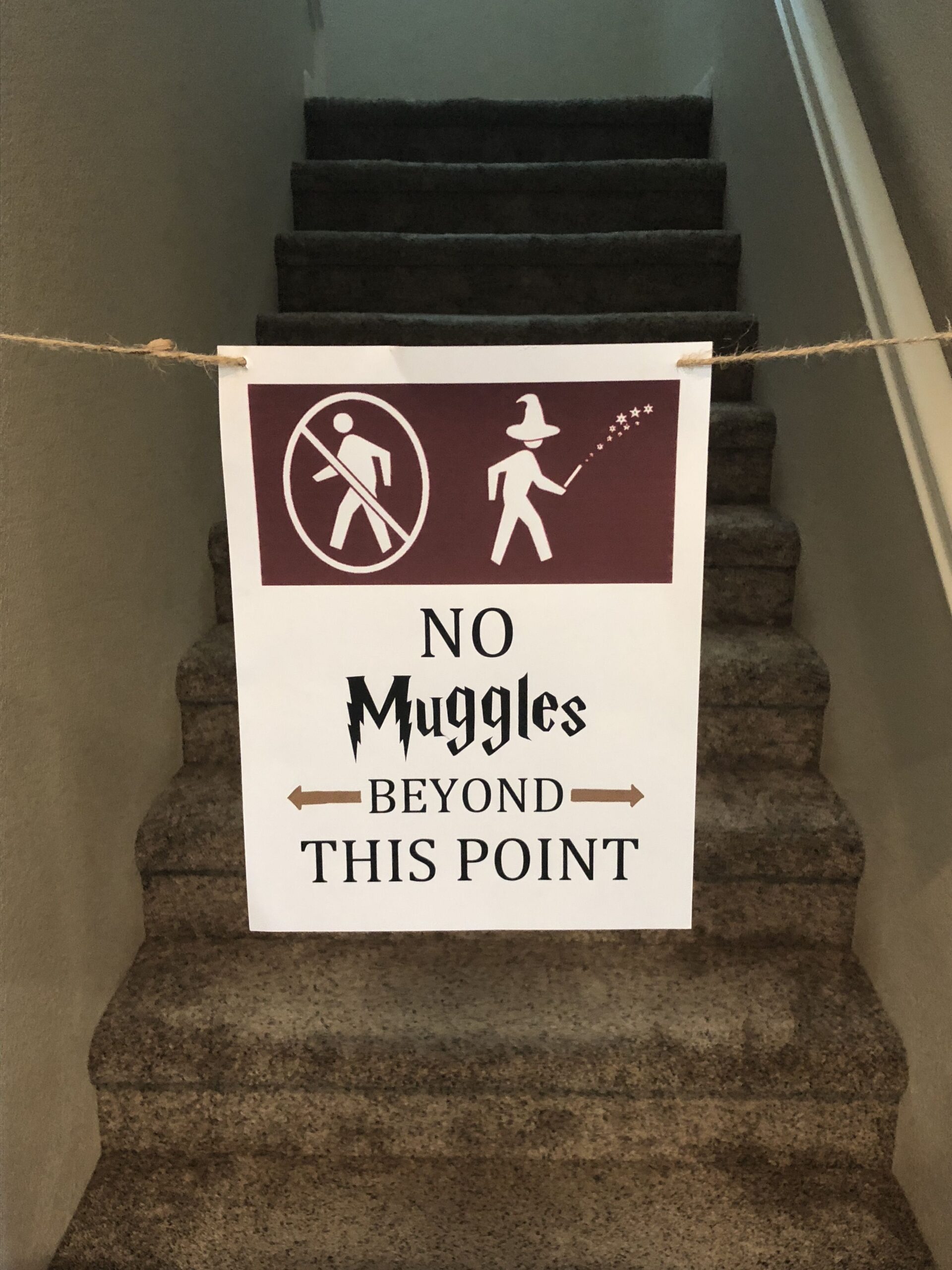 No Muggles Beyond This Point DIY Sign 