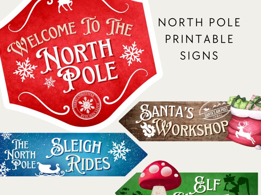 North Pole Signpost Printable North Pole Sign North Pole