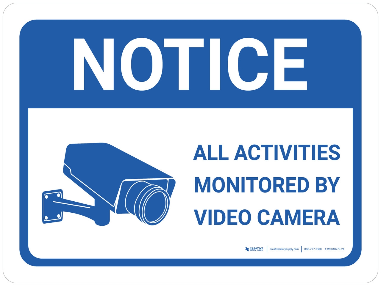 Notice Activities Monitored By Video Camera Icon Landscape Wall 