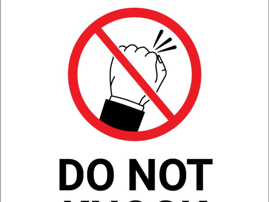 Notice Do Not Knock With Icon Wall Sign