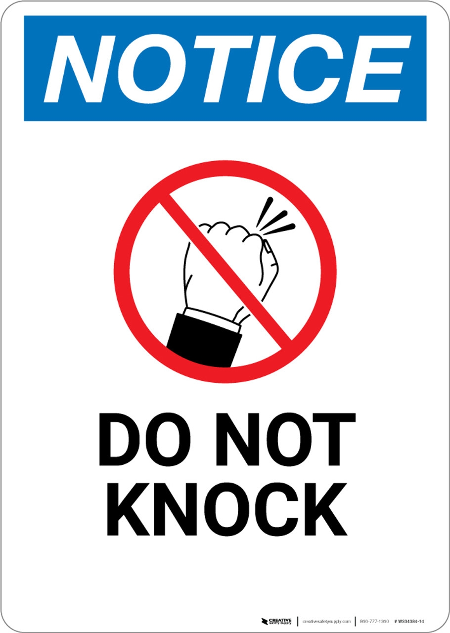 Notice Do Not Knock With Icon Wall Sign