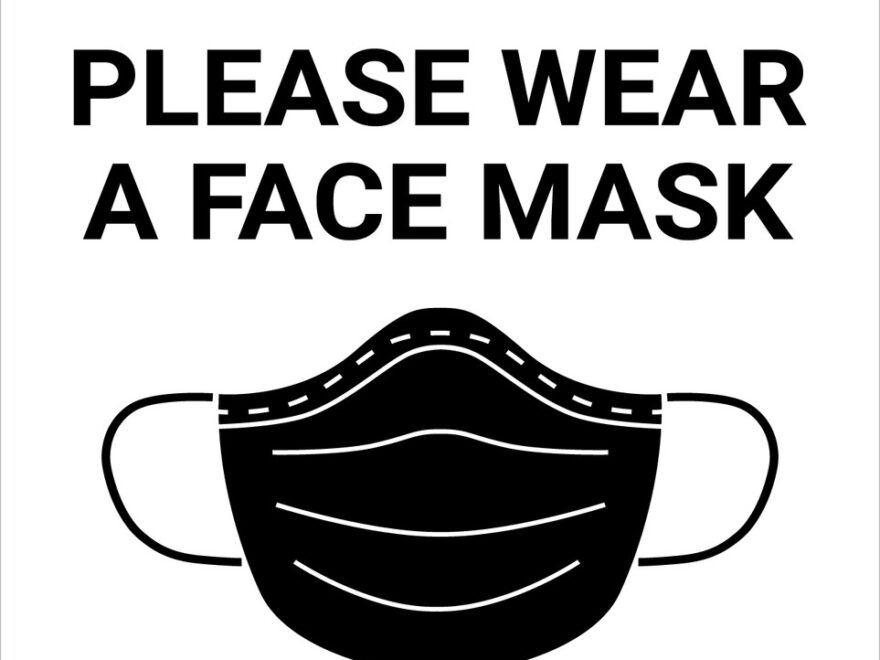 notice please wear a face mask thank you portrait wall sign