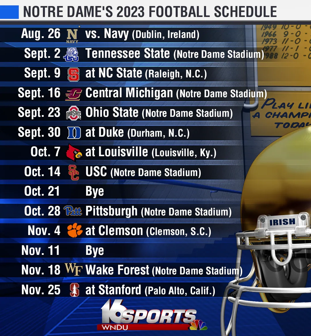 Notre Dame Announces 2023 Football Schedule Notre Dame Announces 2023 Football Schedule